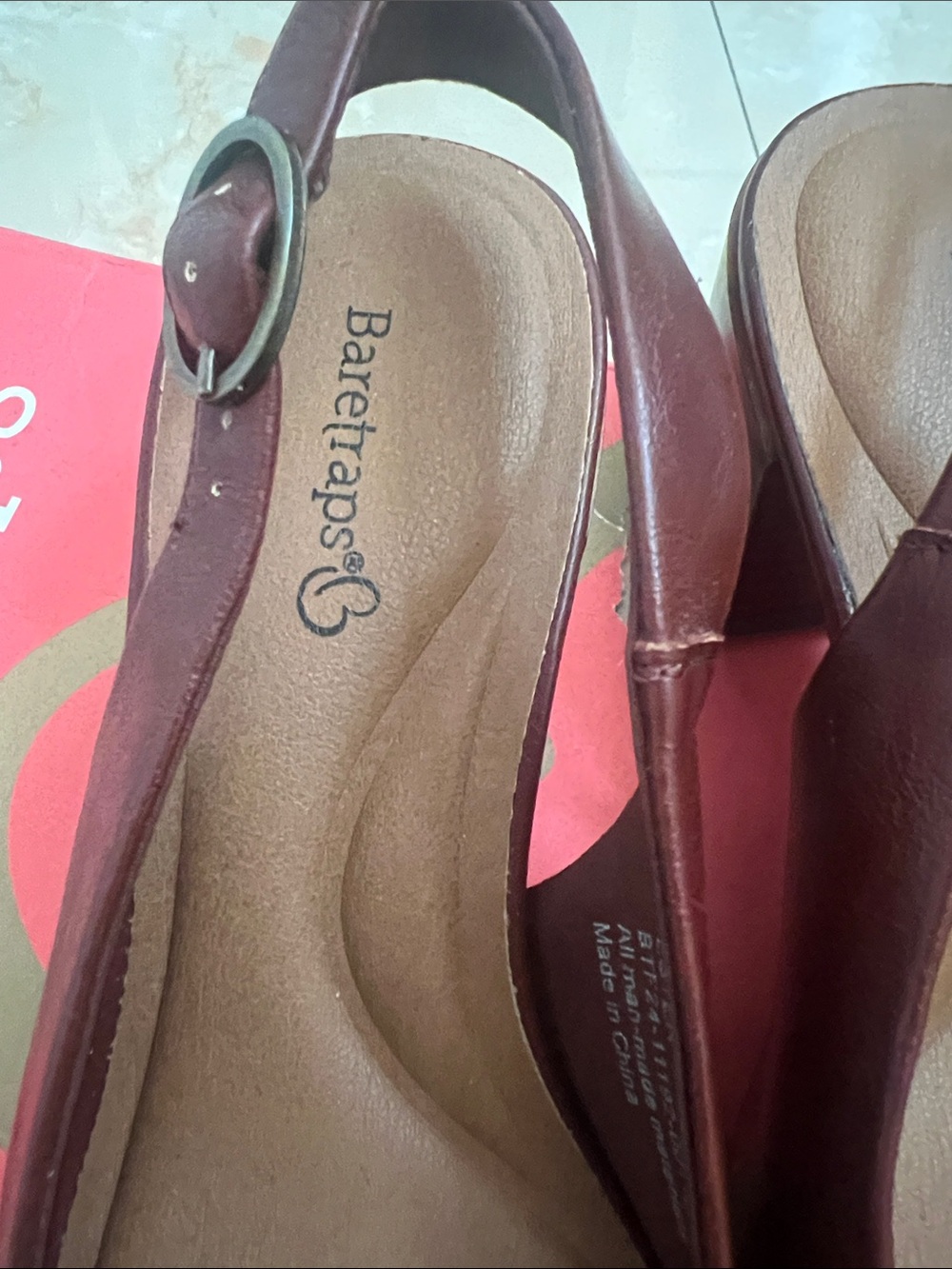 BareTraps Slingback Mules in Deep Burgundy - Picture 3 of 3